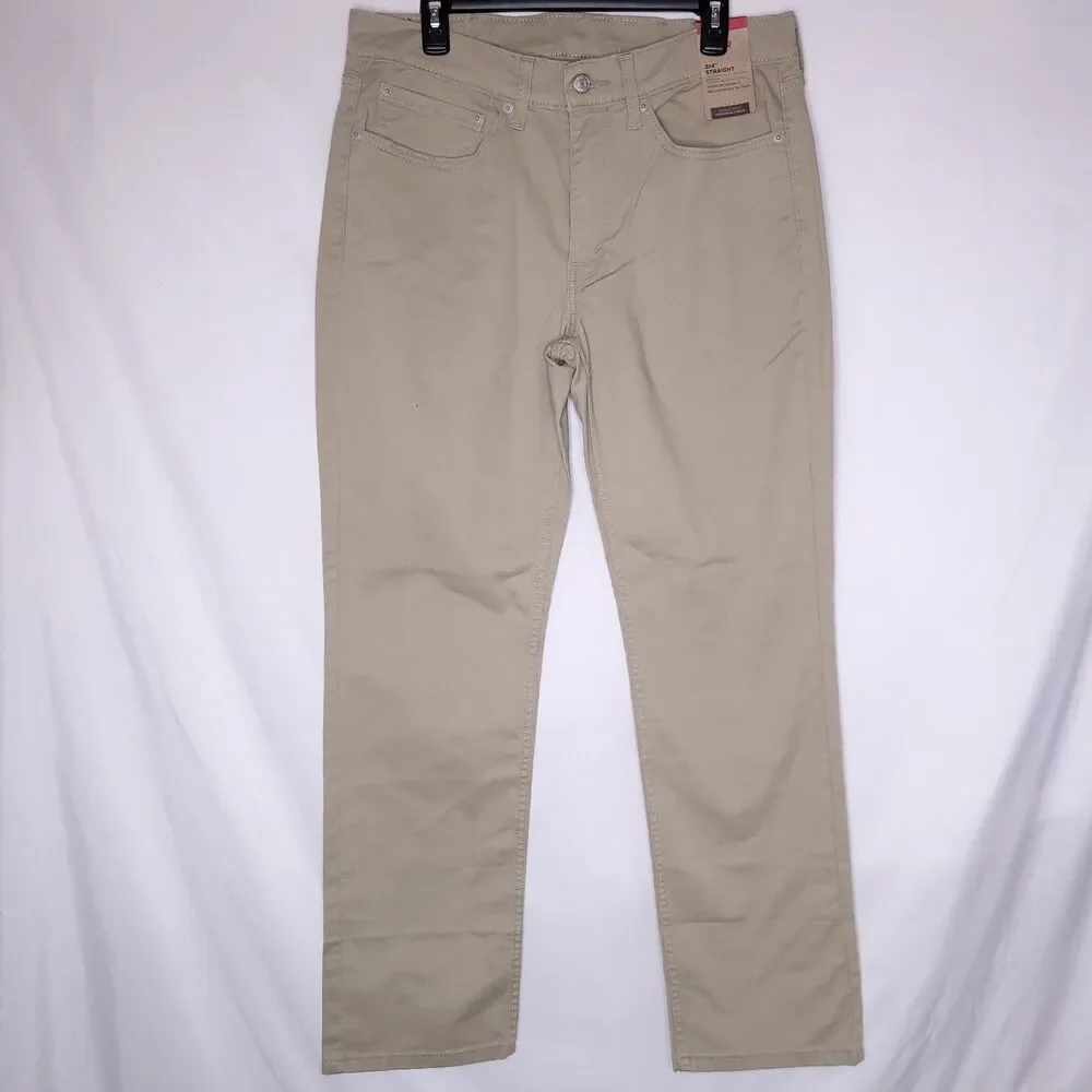 Levis 514 Jeans Mens 34x34 Tan Straight Leg Stretch NWT